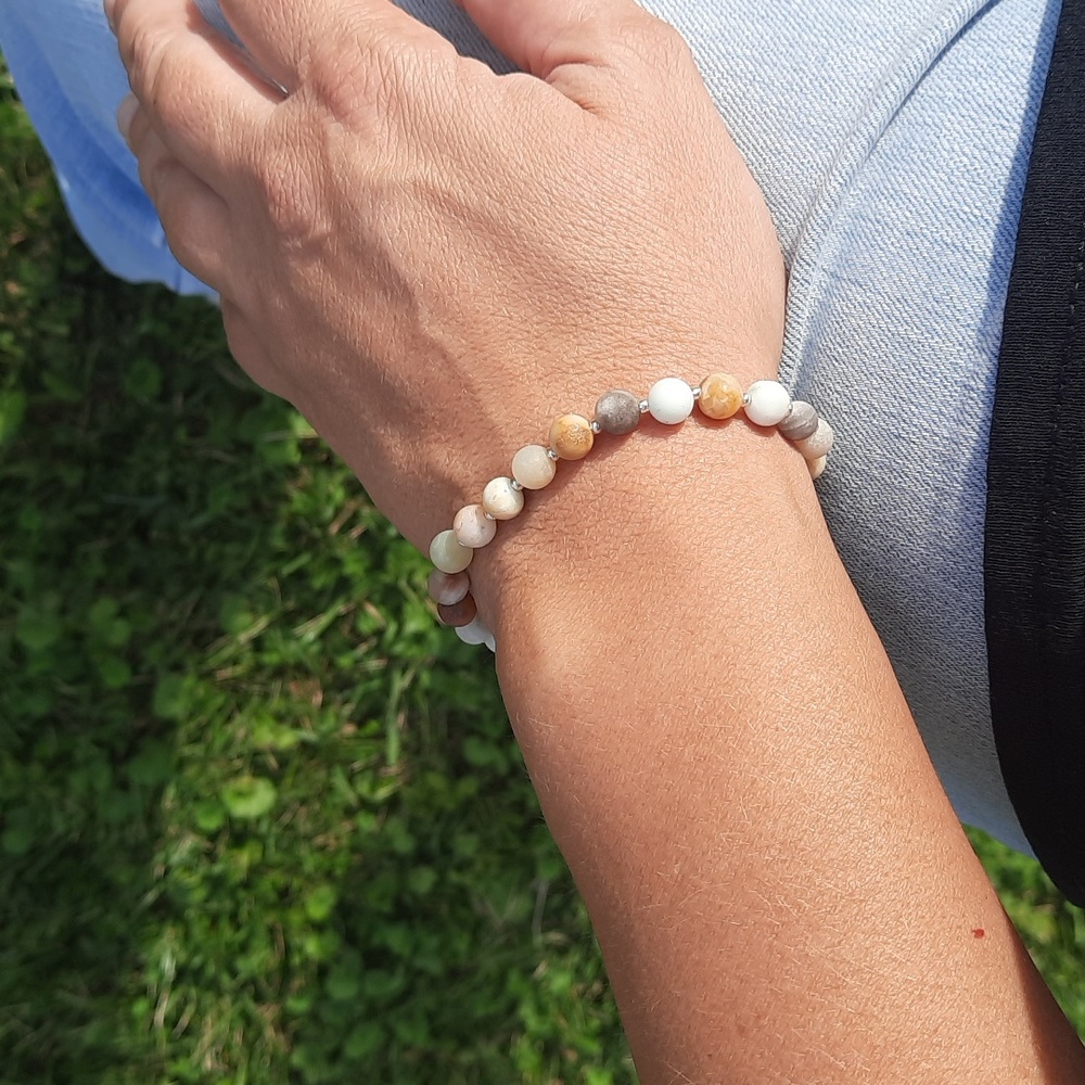 Amazonite matte stone 6mm bracelet spacers - Picture 4 of 4